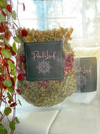 Bag of dried herbs with brand label 